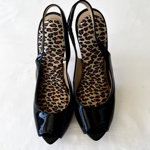 Marciano Black Patent Prep Toe Pump Slingback Heels Women’s Size 8M/38 EXC - Picture 11 of 16